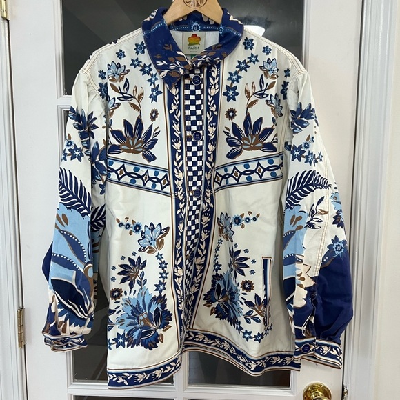 Farm Rio Blue Ana Tapestry Tropical Jacket - Size XL - NWT - Picture 4 of 15